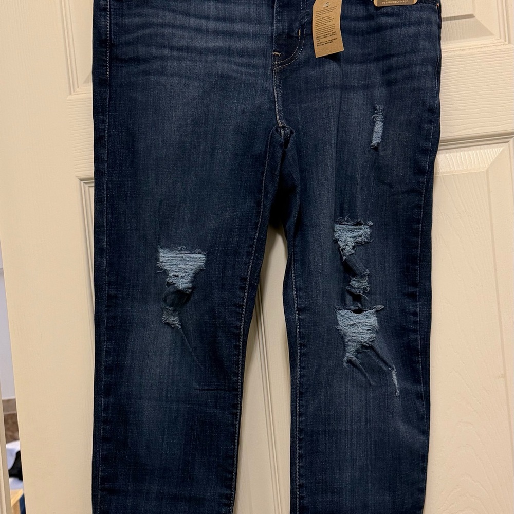 Levi's Dark Blue Ripped Skinny Jeans